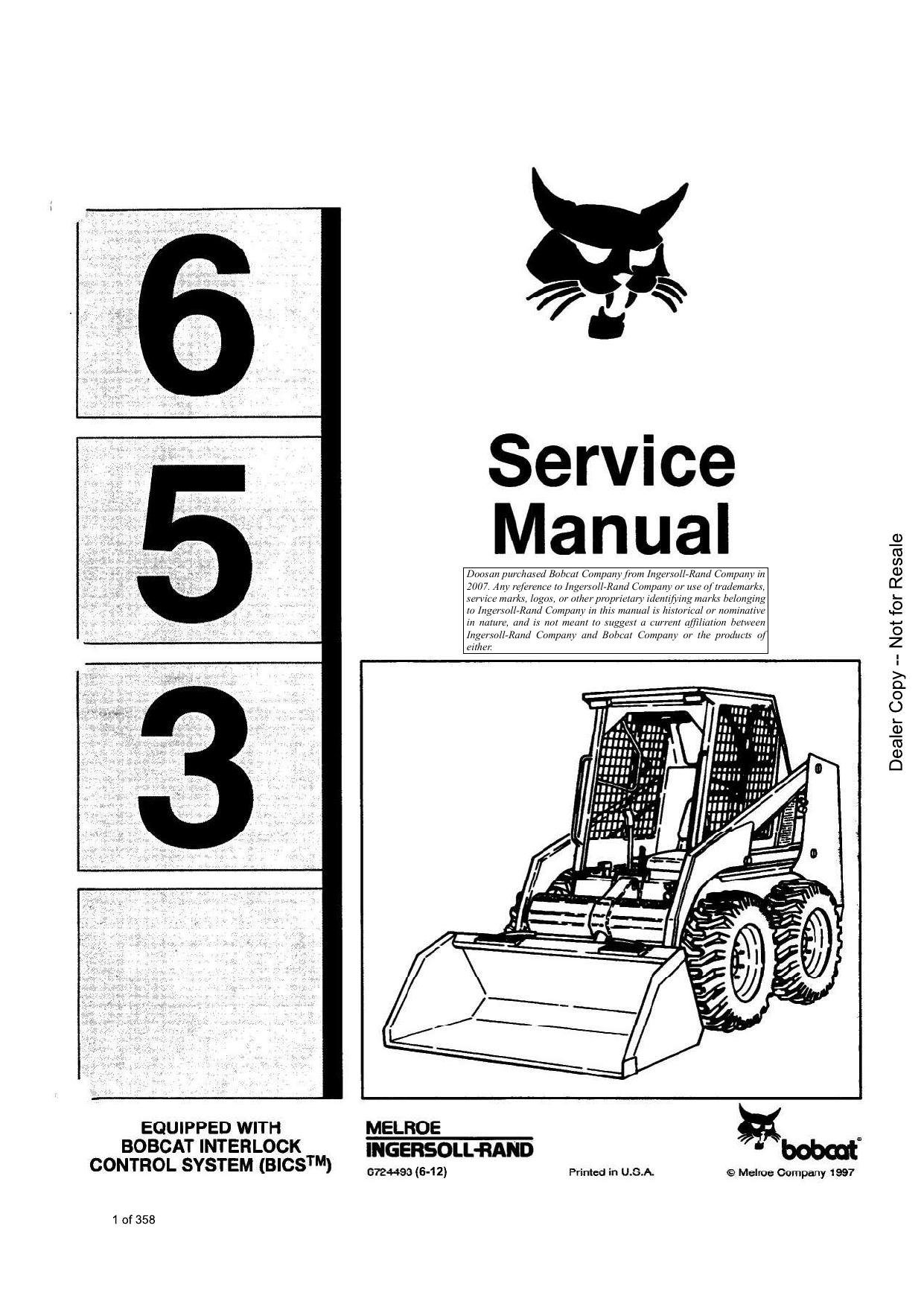653 Loader Service Manual Bobcat